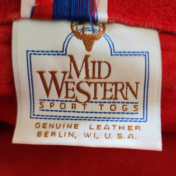 Vtg Suede Leather Fringe Reg Bag Mid Western Sport Togs USA - Picture 7 of 7